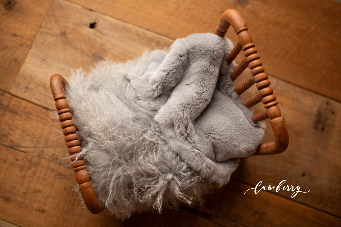 Light Grey Sheepskin & Rabbit Fur