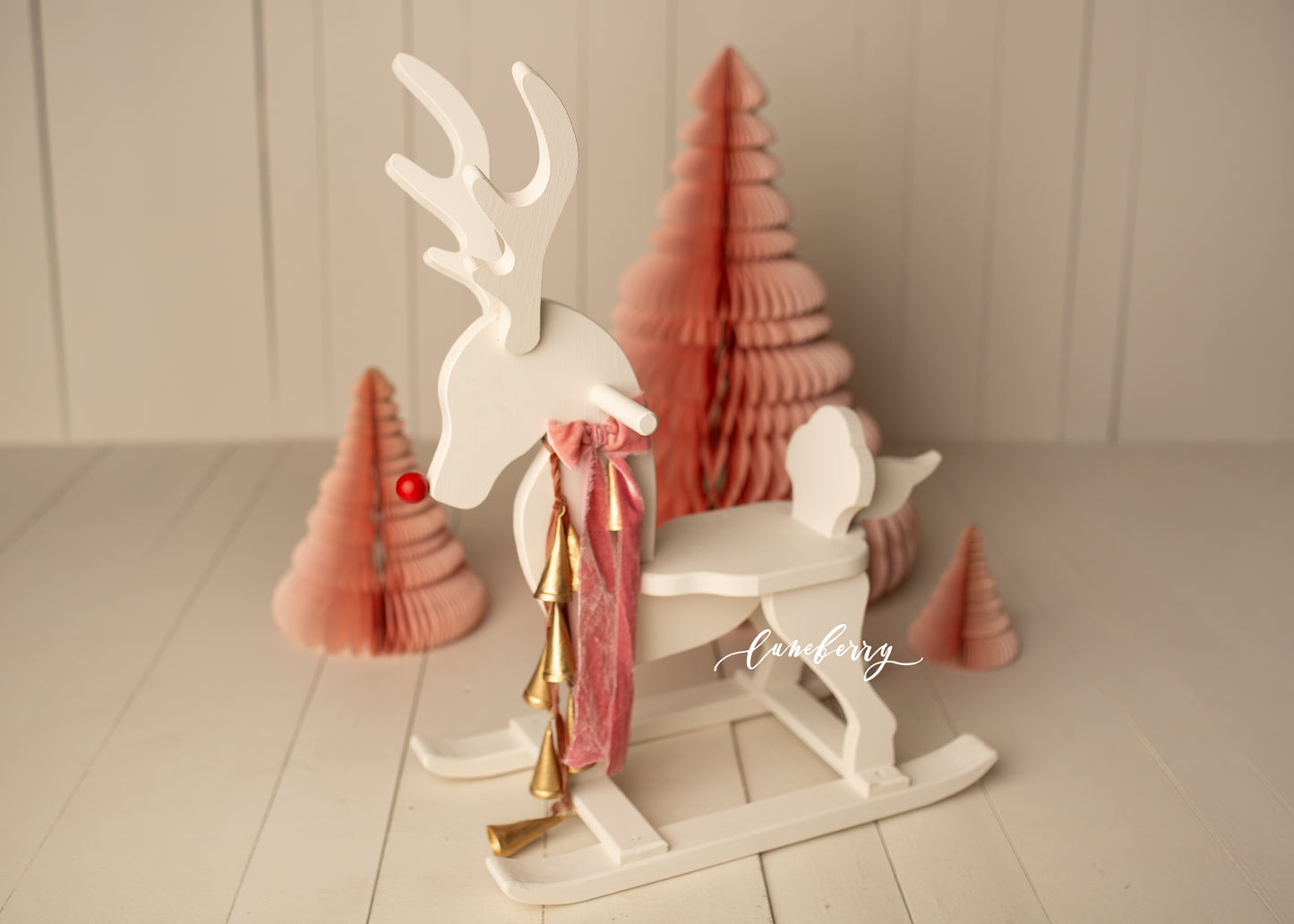 Honeycomb Paper Trees with Glitter Edge - Pink