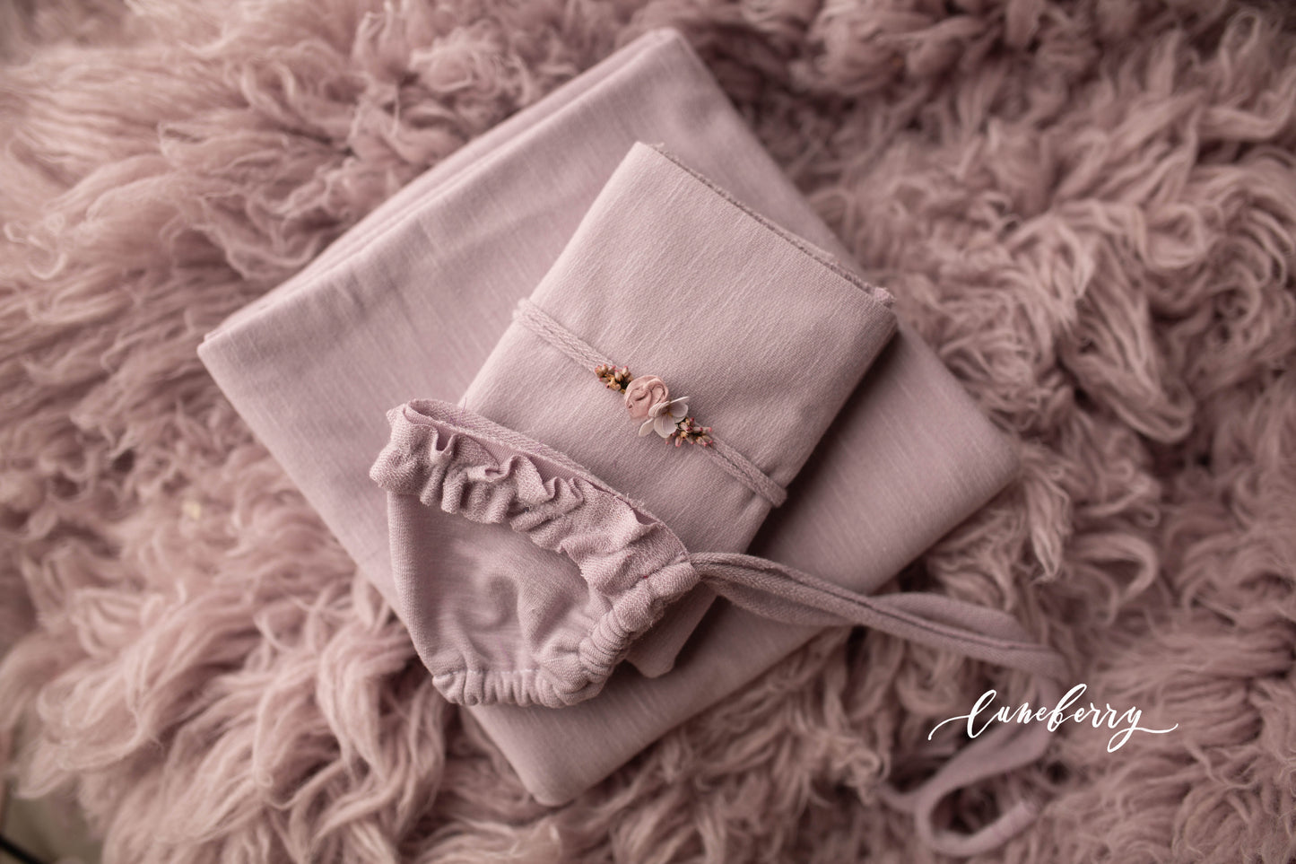 VINTAGE LAVENDER flokati matching set