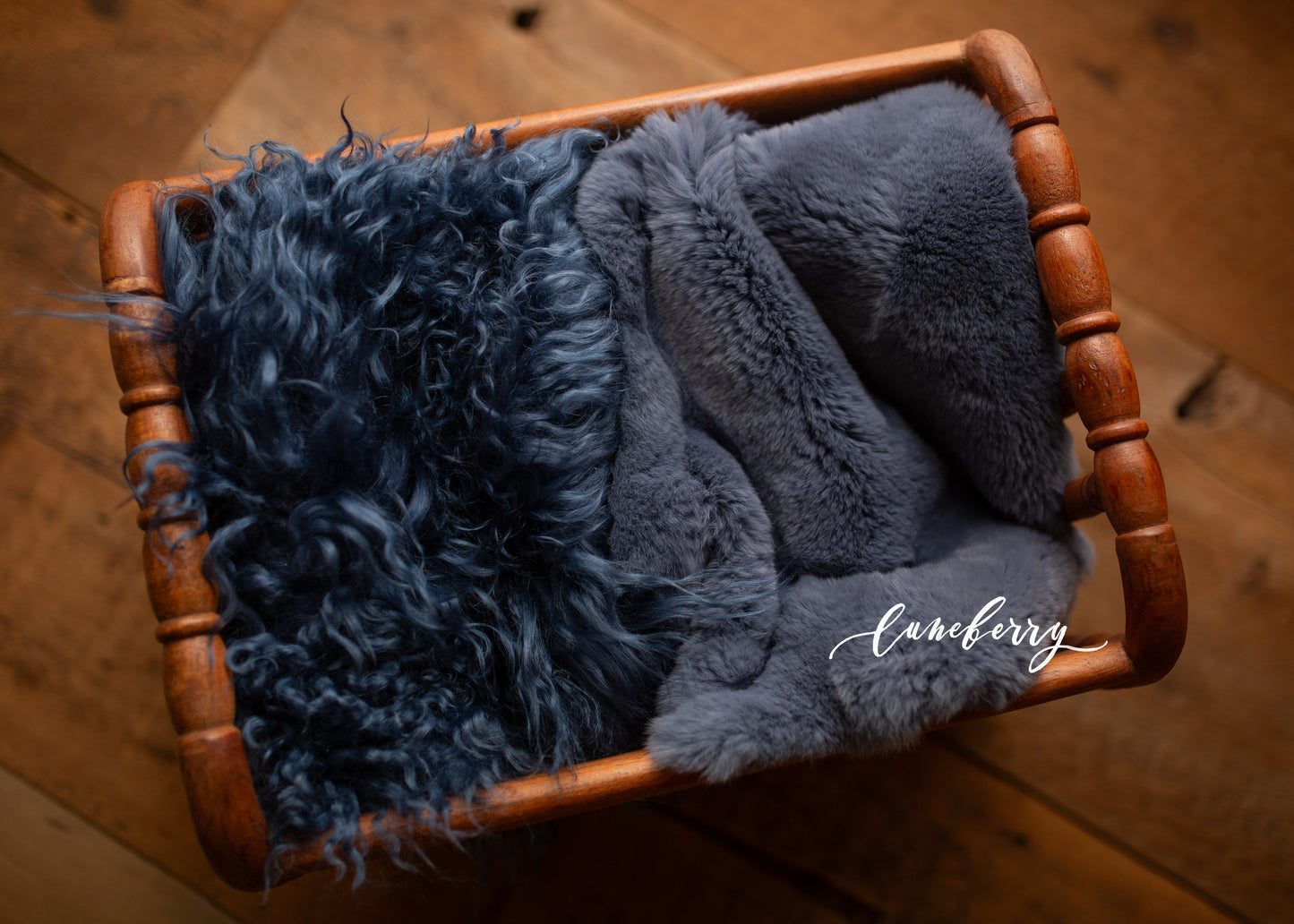 Deep Blue Sea Sheepskin & Rabbit Fur