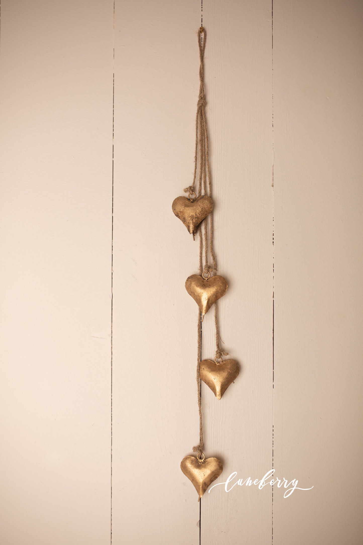 Heart Bells with Jute Rope