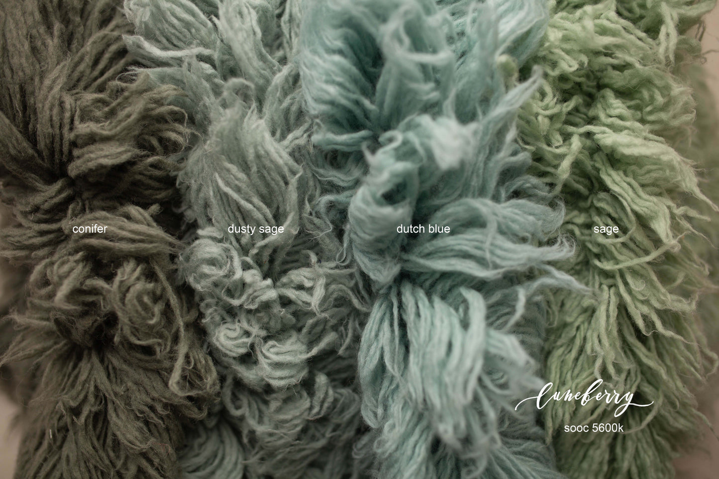 DUSTY SAGE Premium Wool Flokati