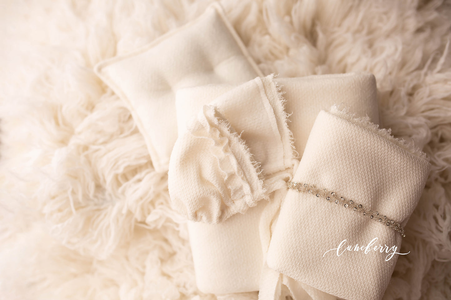 SUPER WHITE flokati matching set - "Shine Bright Like a Diamond"