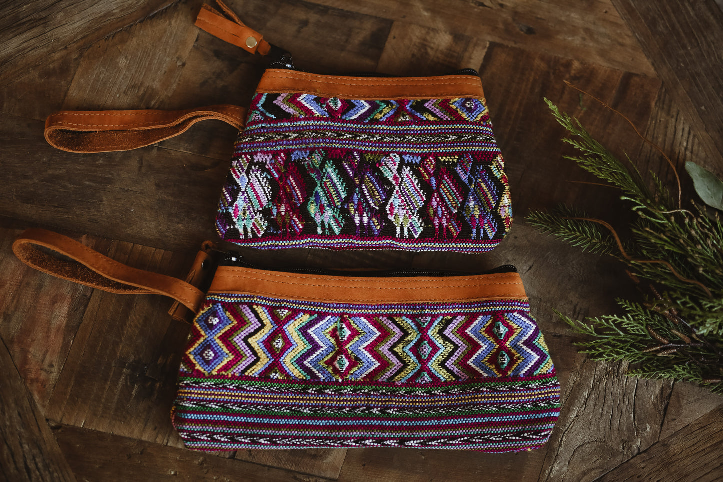 Mayan Huipil wristlet bags -Set 10 Dark Vibes