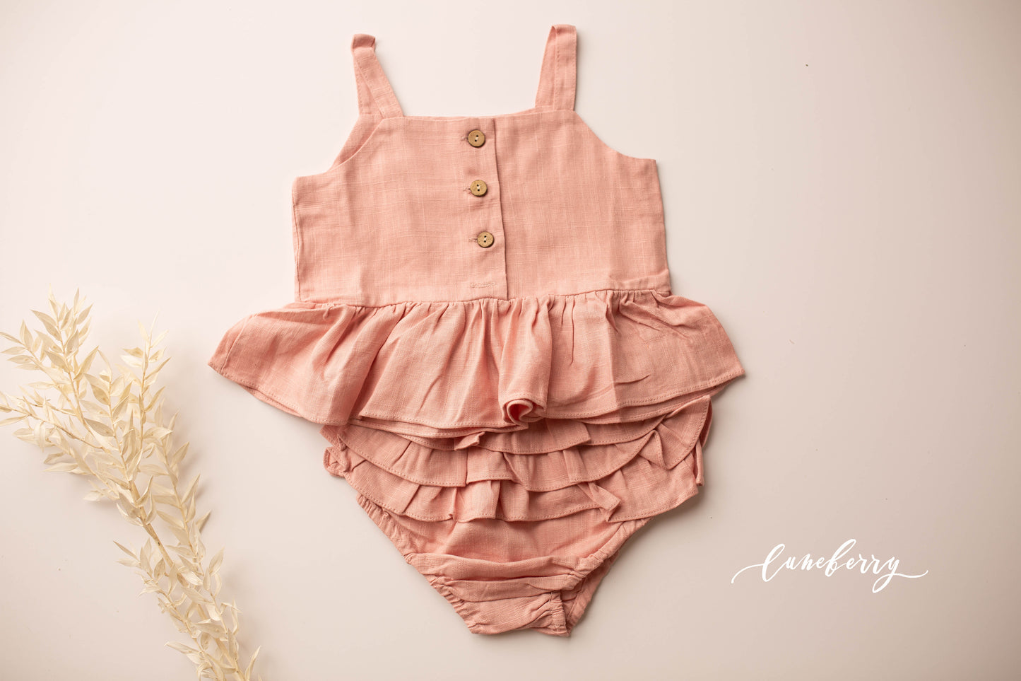 Anna | Linen Two Piece Ruffled bloomers