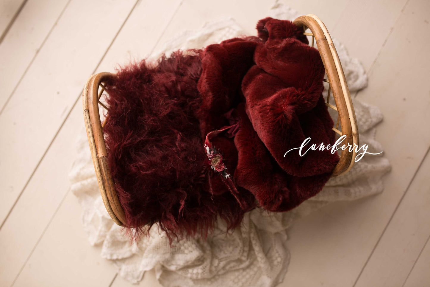 Wine Sheepskin & Rabbit Fur
