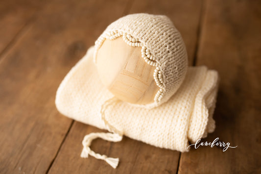 Cream Beaded Knit Set