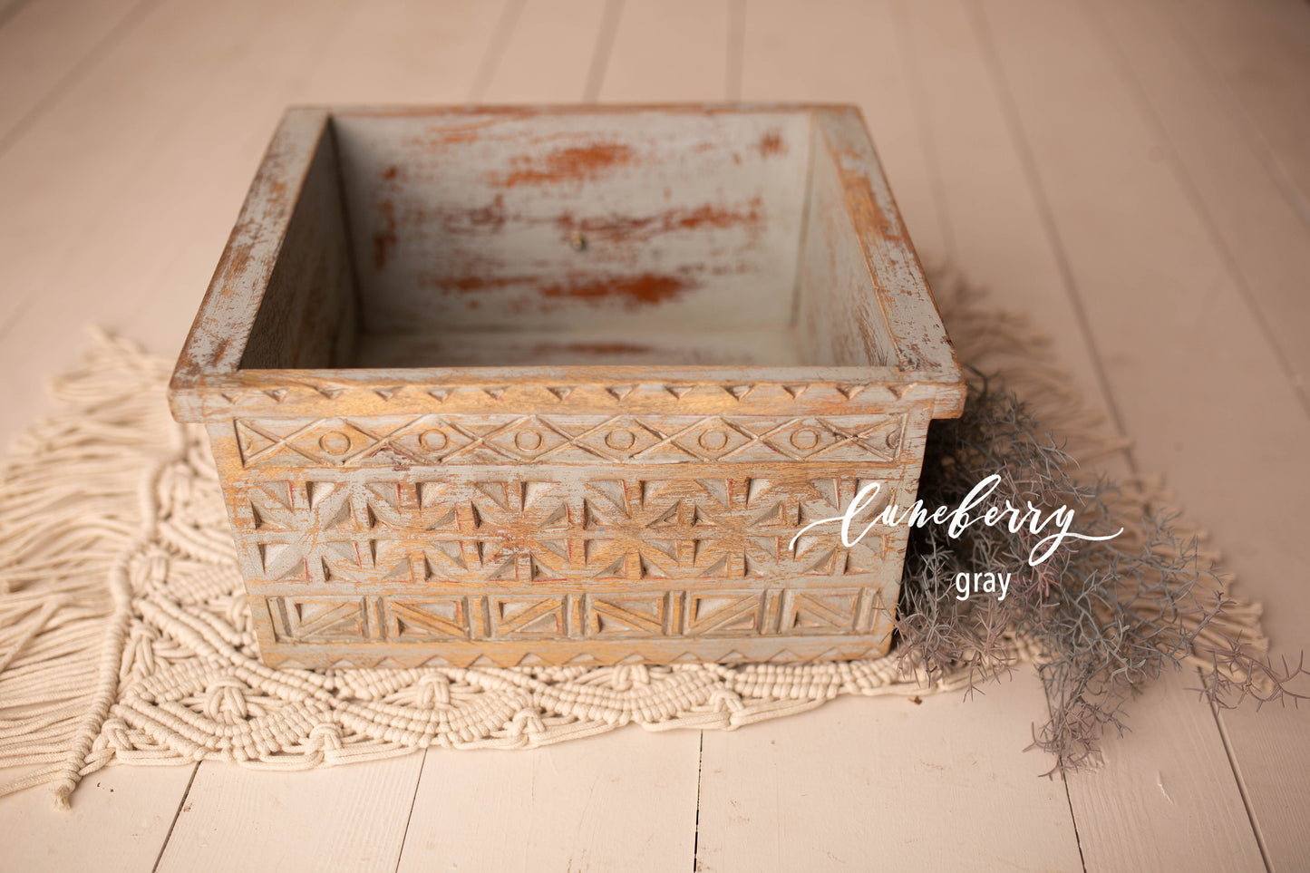 Carved drawer & crate - multiple finishes