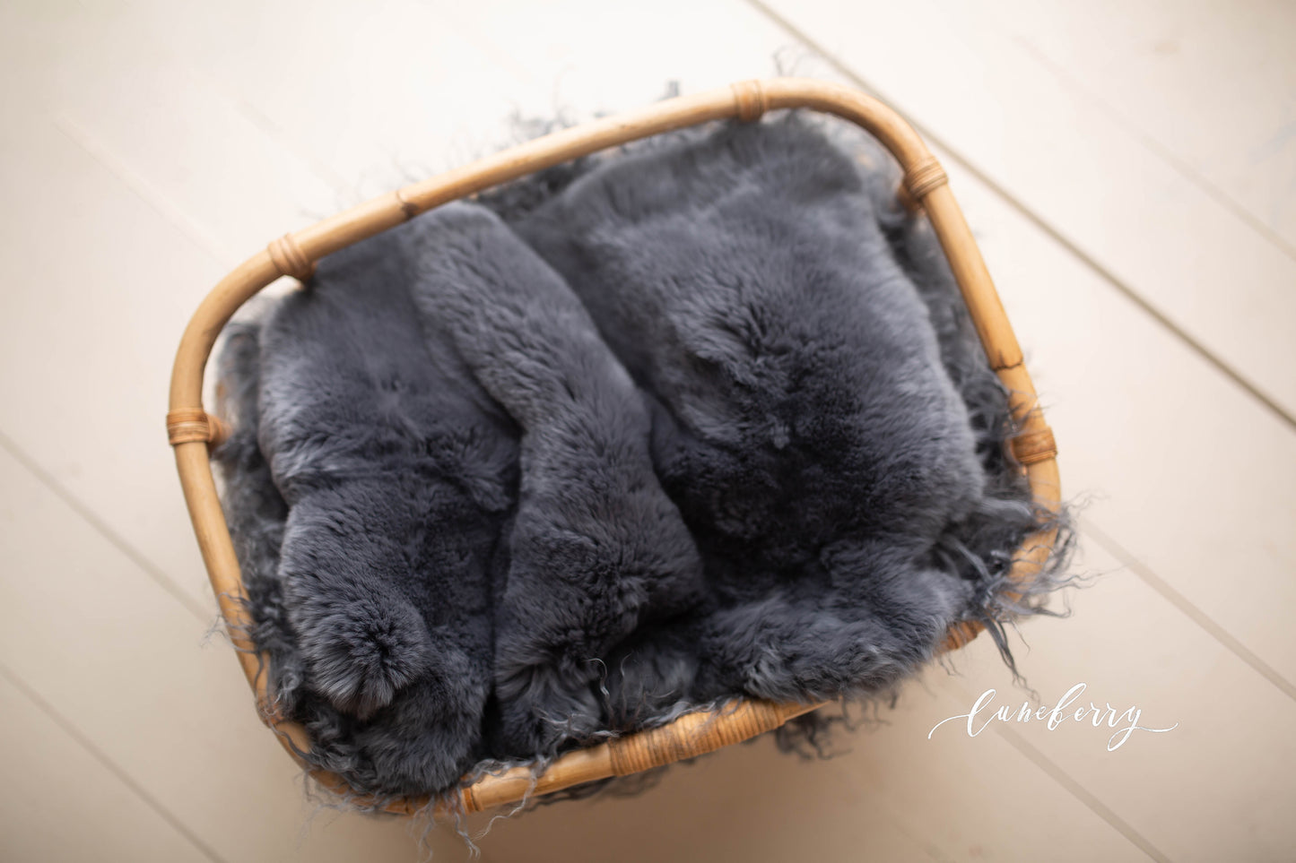 Blue Grey Sheepskin & Rabbit Fur
