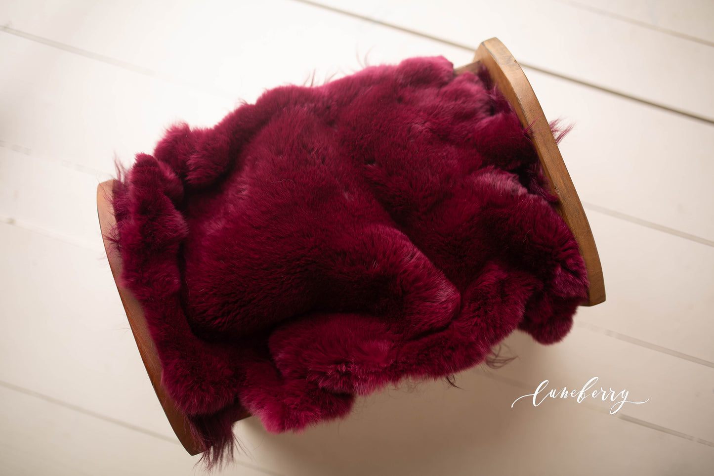 Dark Raspberry Sheepskin & Rabbit Fur
