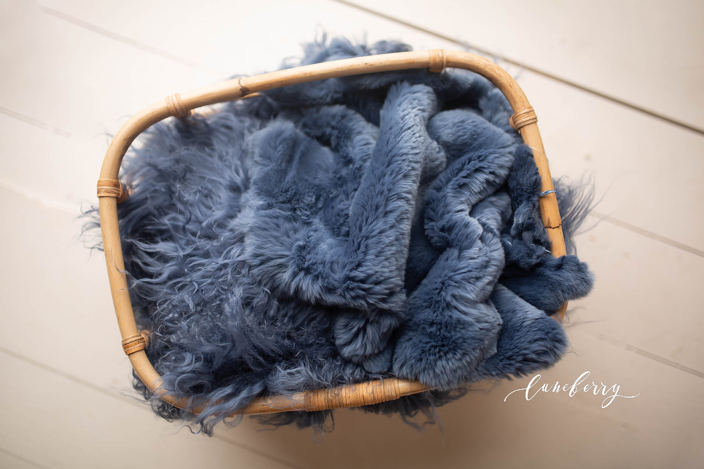 Deep Blue Sea Sheepskin & Rabbit Fur