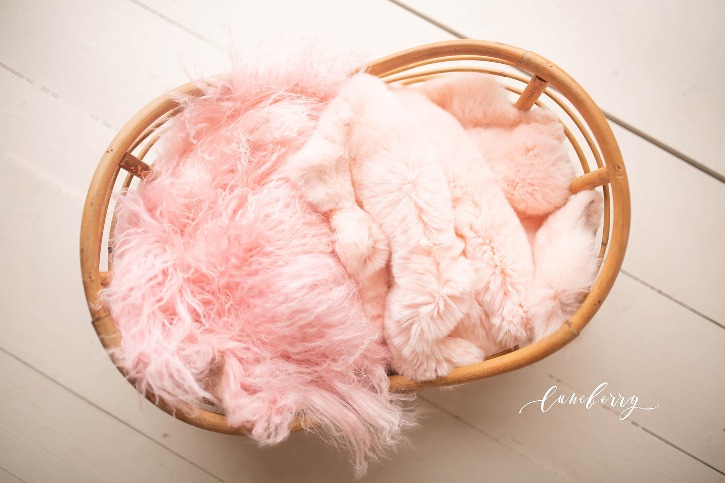 Light Pink Sheepskin & Rabbit Fur