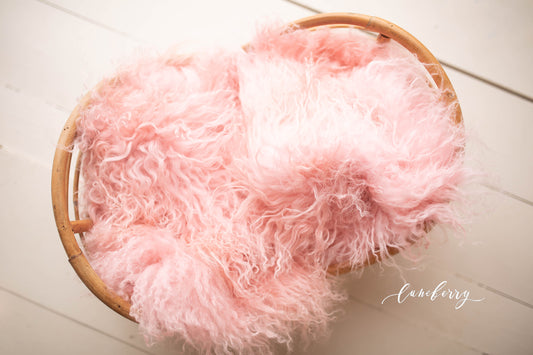 Light Pink Sheepskin & Rabbit Fur
