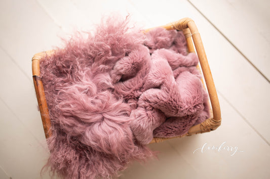 PINK MOSCATO Sheepskin & Rabbit Fur