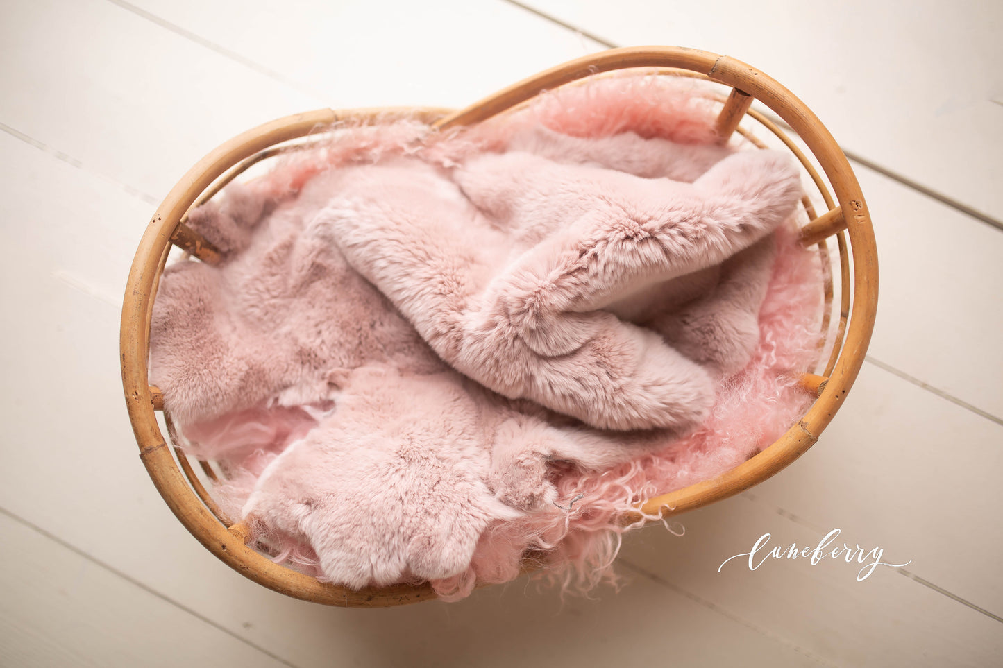 Rose All Day Sheepskin & Rabbit Fur