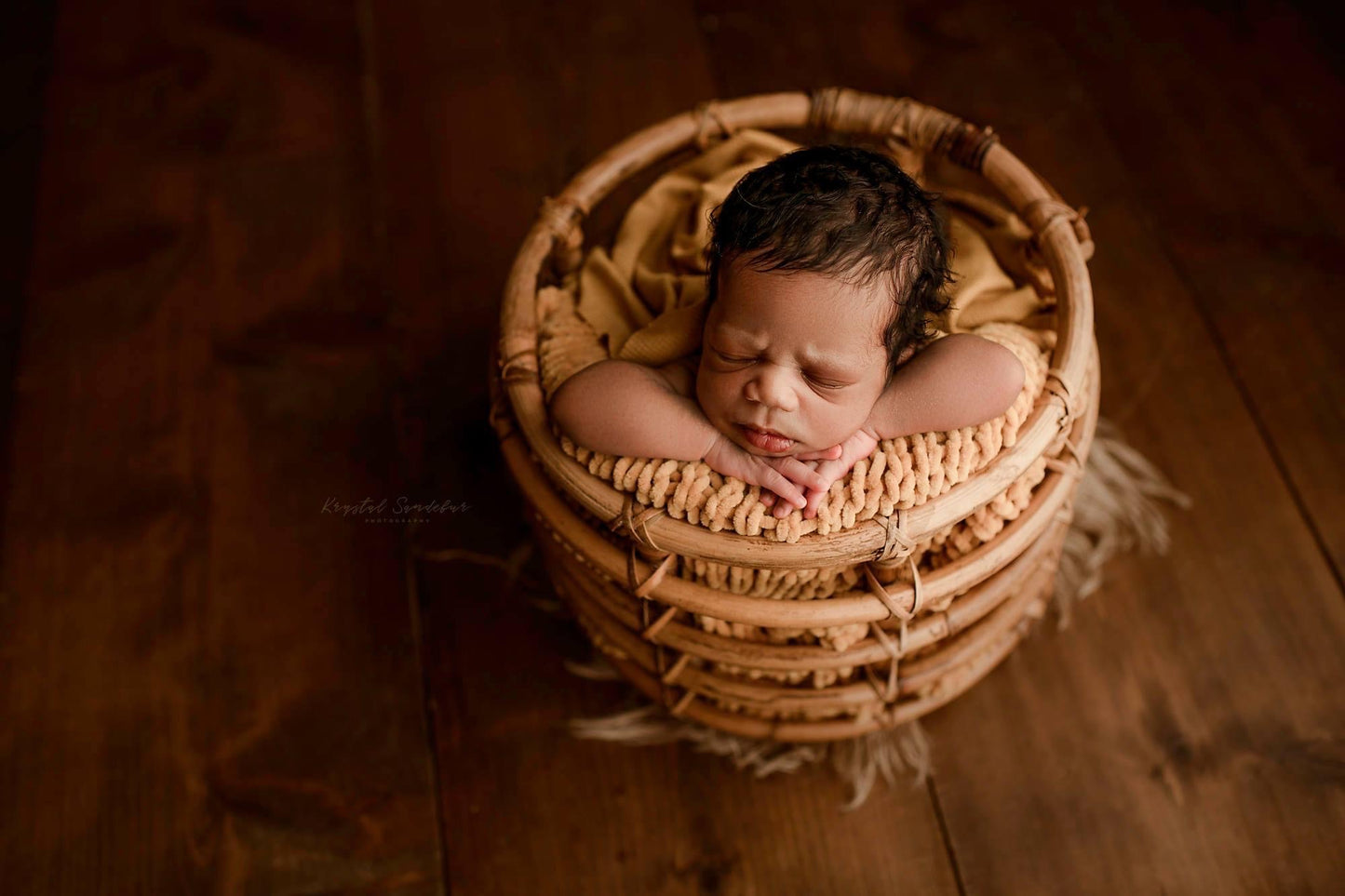 Harper Bamboo Round Basket