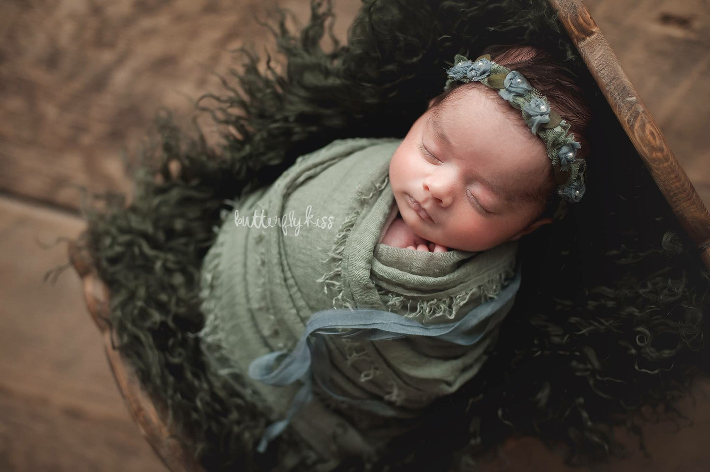 FOREST GREEN Sheepskin & Rabbit Fur