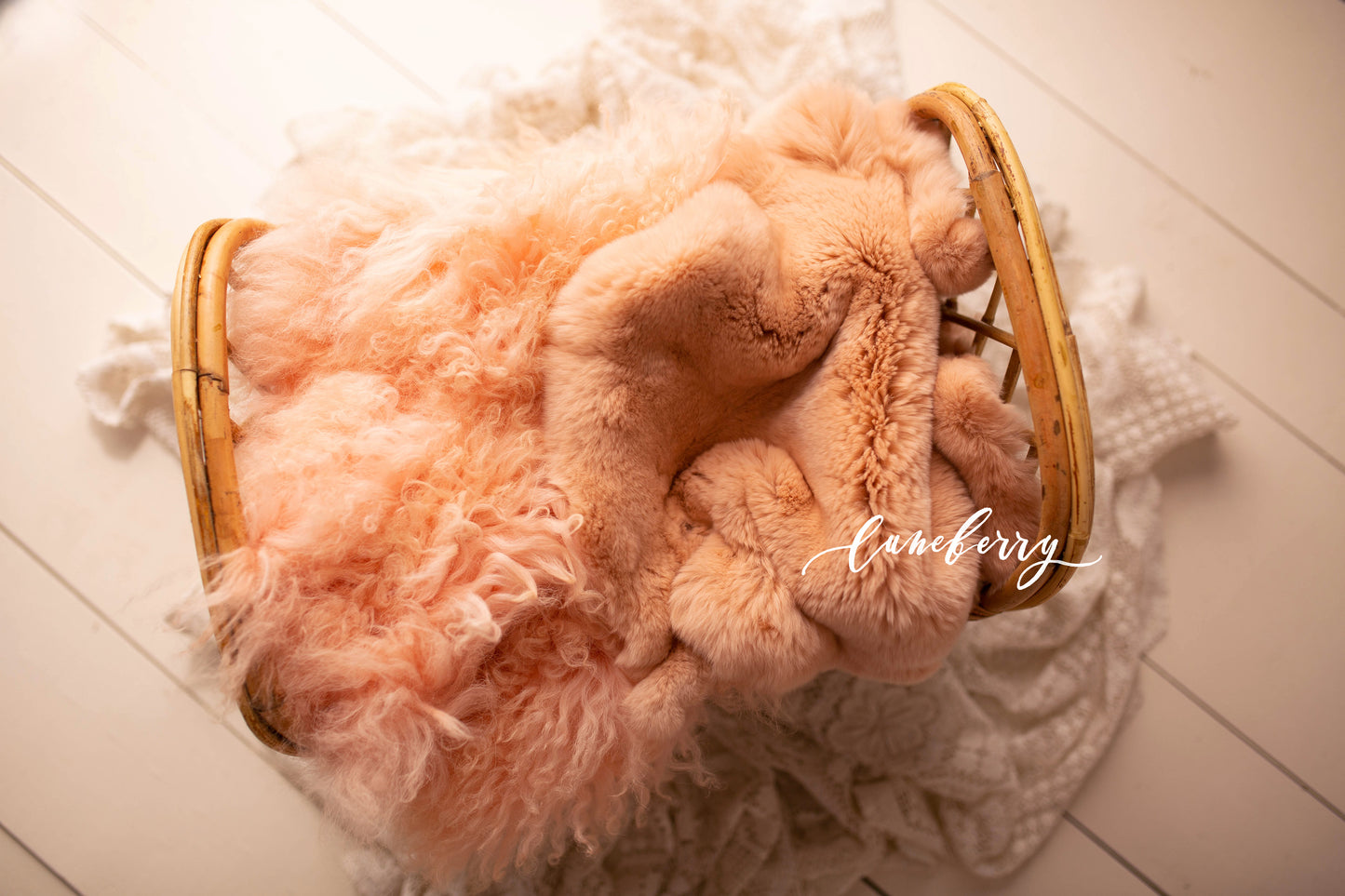 Southern Peach Sheepskin & Rabbit Fur
