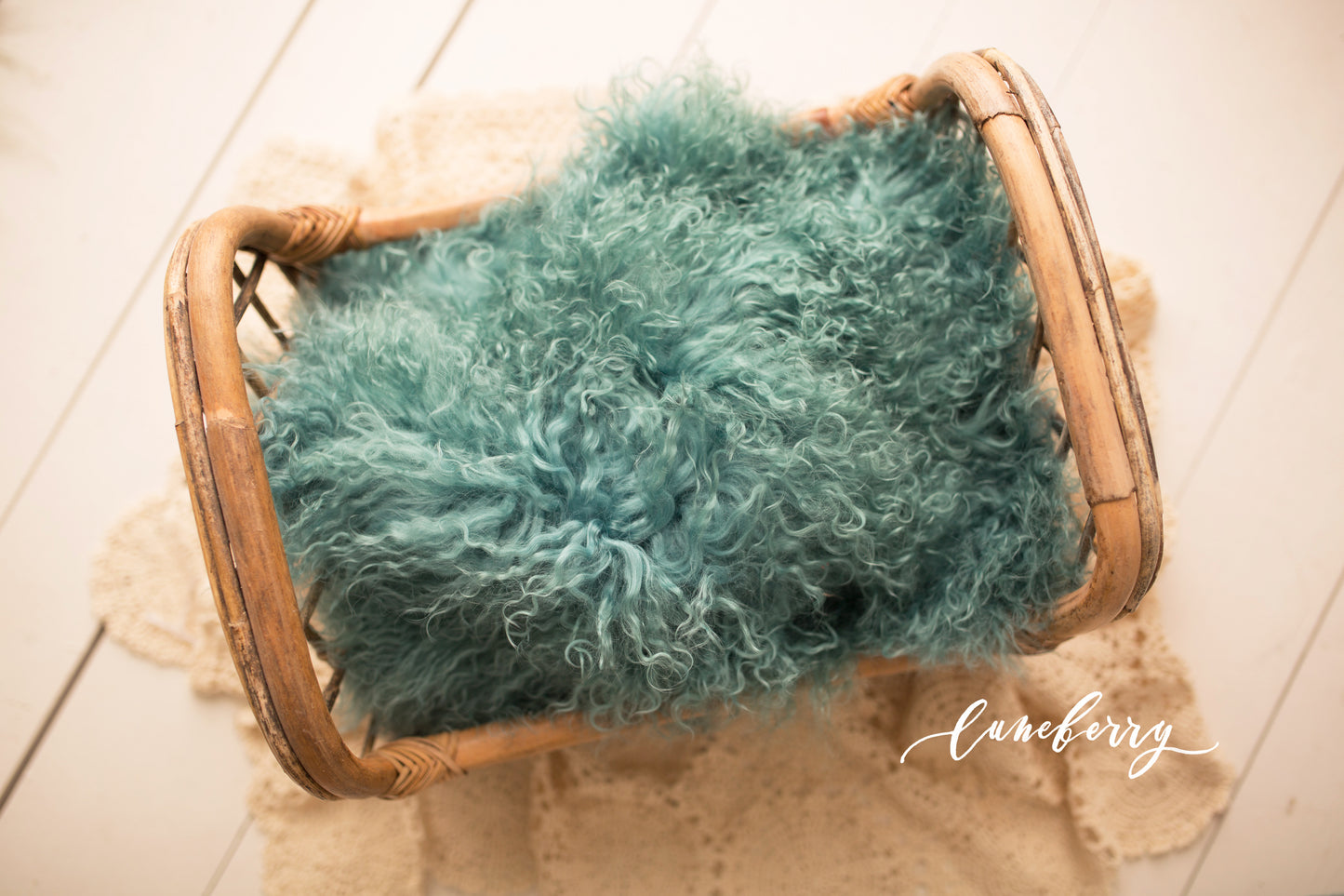 Teal Sheepskin & Rabbit Fur