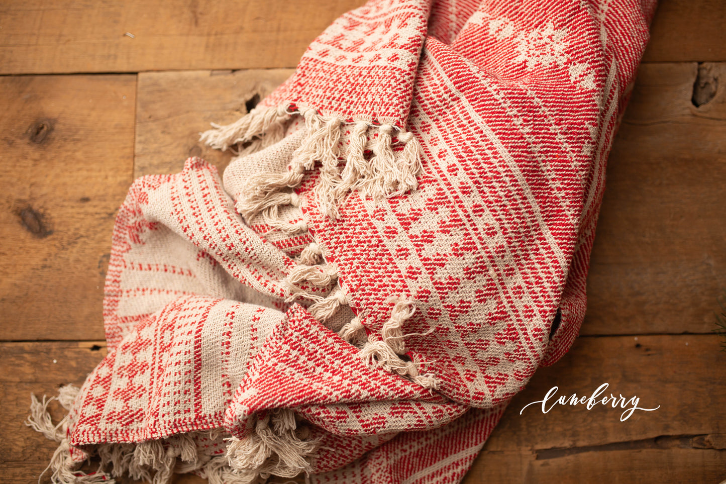 Sweater Weather Red Fringe Throw