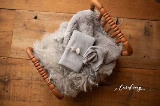 Light Grey Sheepskin & Rabbit Fur
