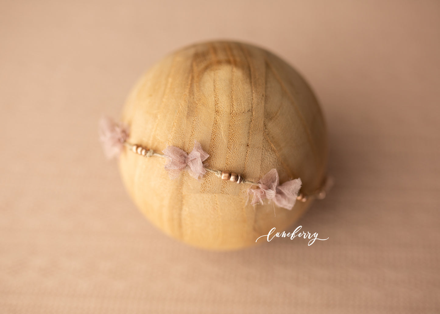 nude tiny bows and beads headband
