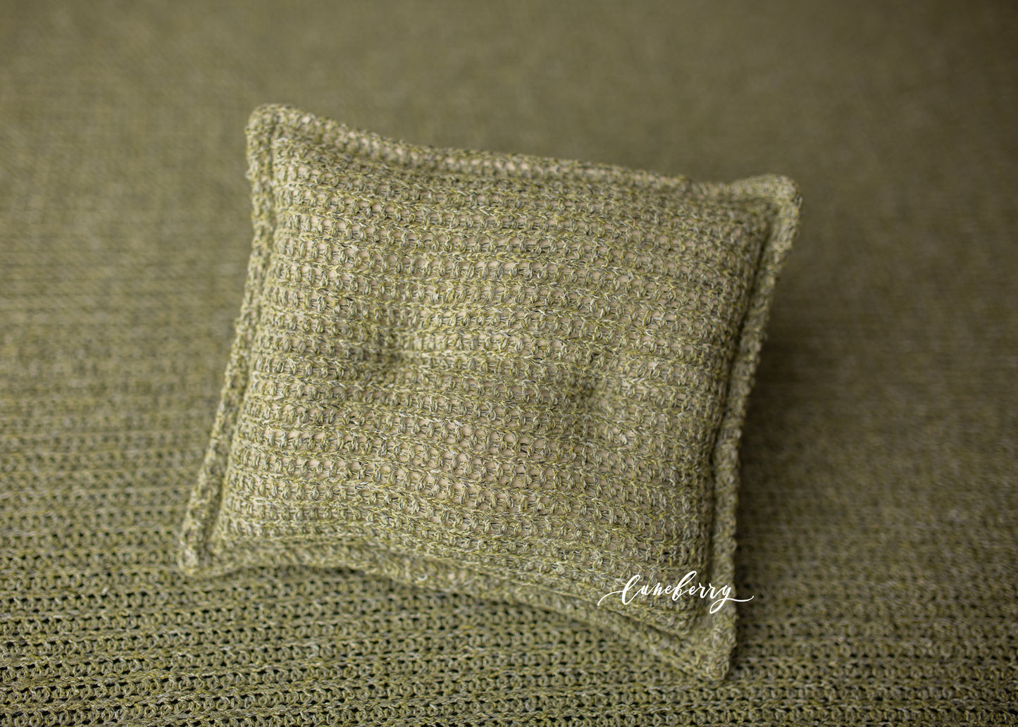 Pistachio textured fabric pillow