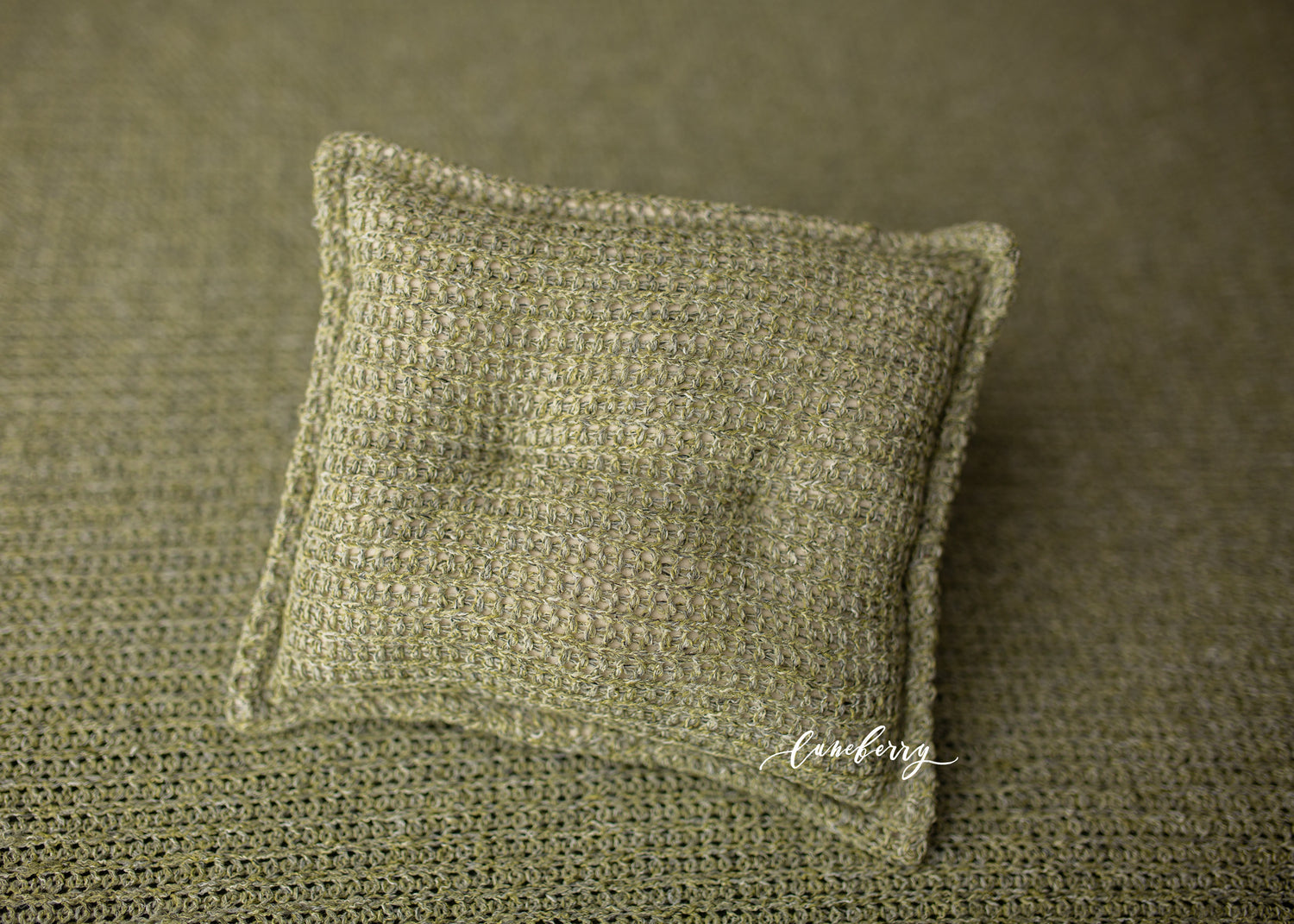 Pistachio textured fabric pillow