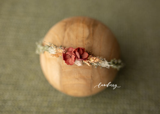 Pistachio textured fabric  floral headband