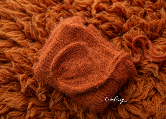 COPPER Knit bonnet and wrap