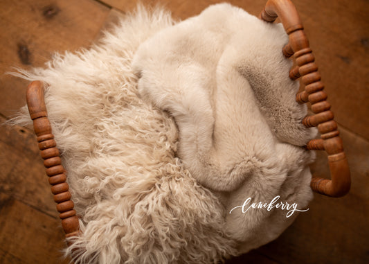 Beige Sheepskin & Rabbit Fur