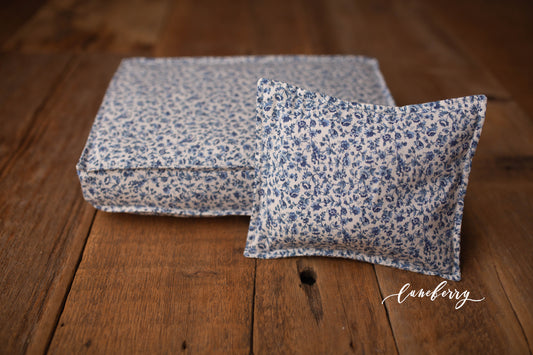 Mattress Cover - Blue Florals