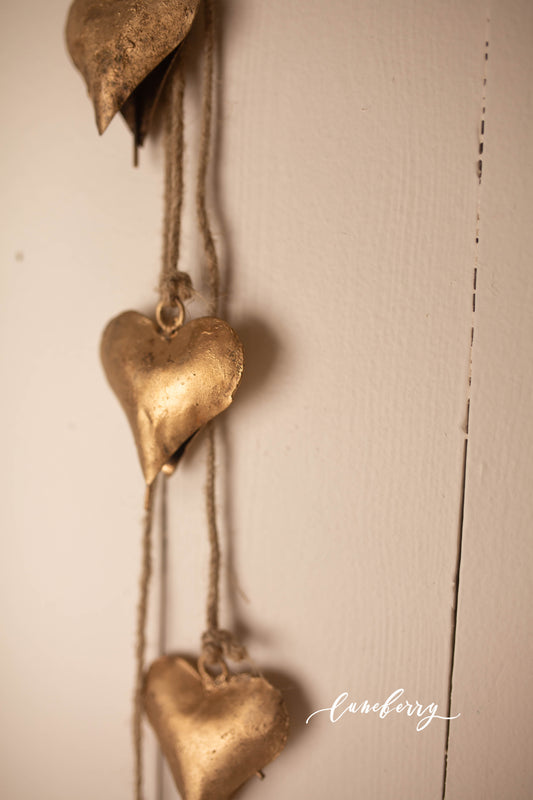 Heart Bells with Jute Rope