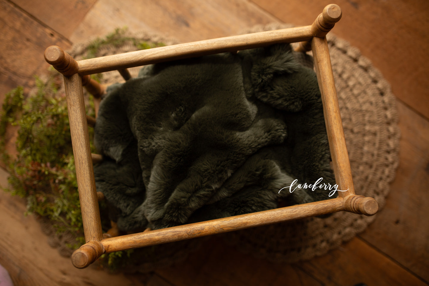 MOSS GREEN Sheepskin & Rabbit Fur