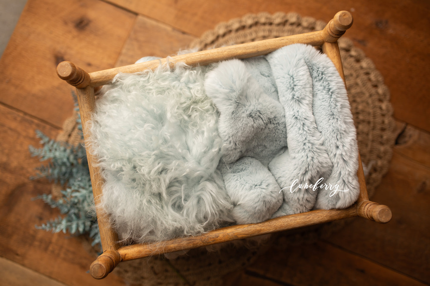 SKY BLUE Sheepskin & Rabbit Fur