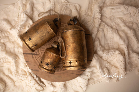 Antique Gold Distressed Metal Bells