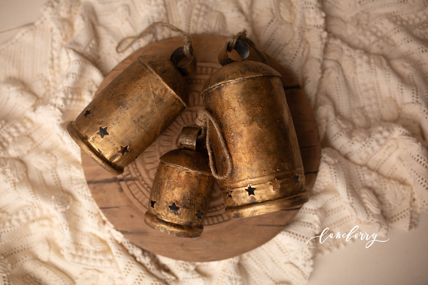 Antique Gold Distressed Metal Bells