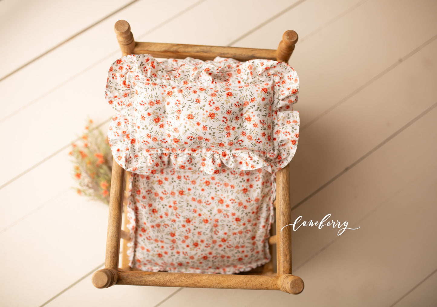 Mattress Cover -Peach Ruffles