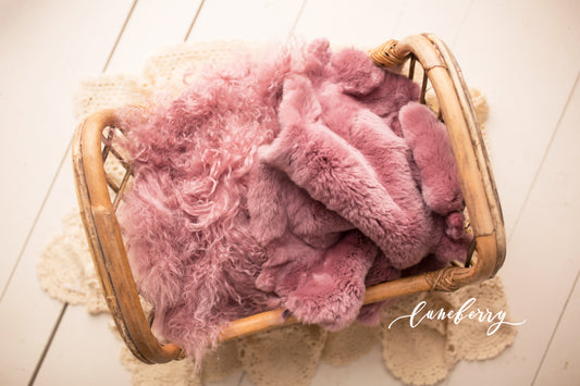 PINK MOSCATO Sheepskin & Rabbit Fur