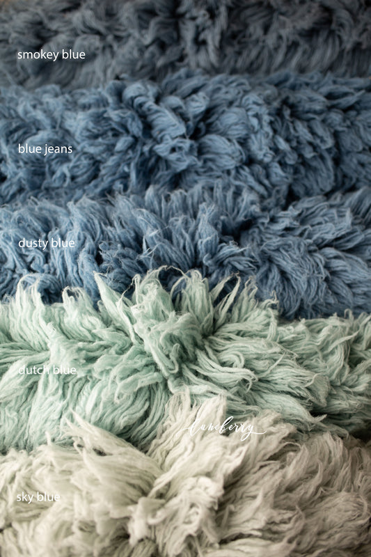 SMOKEY BLUE Premium Wool Flokati