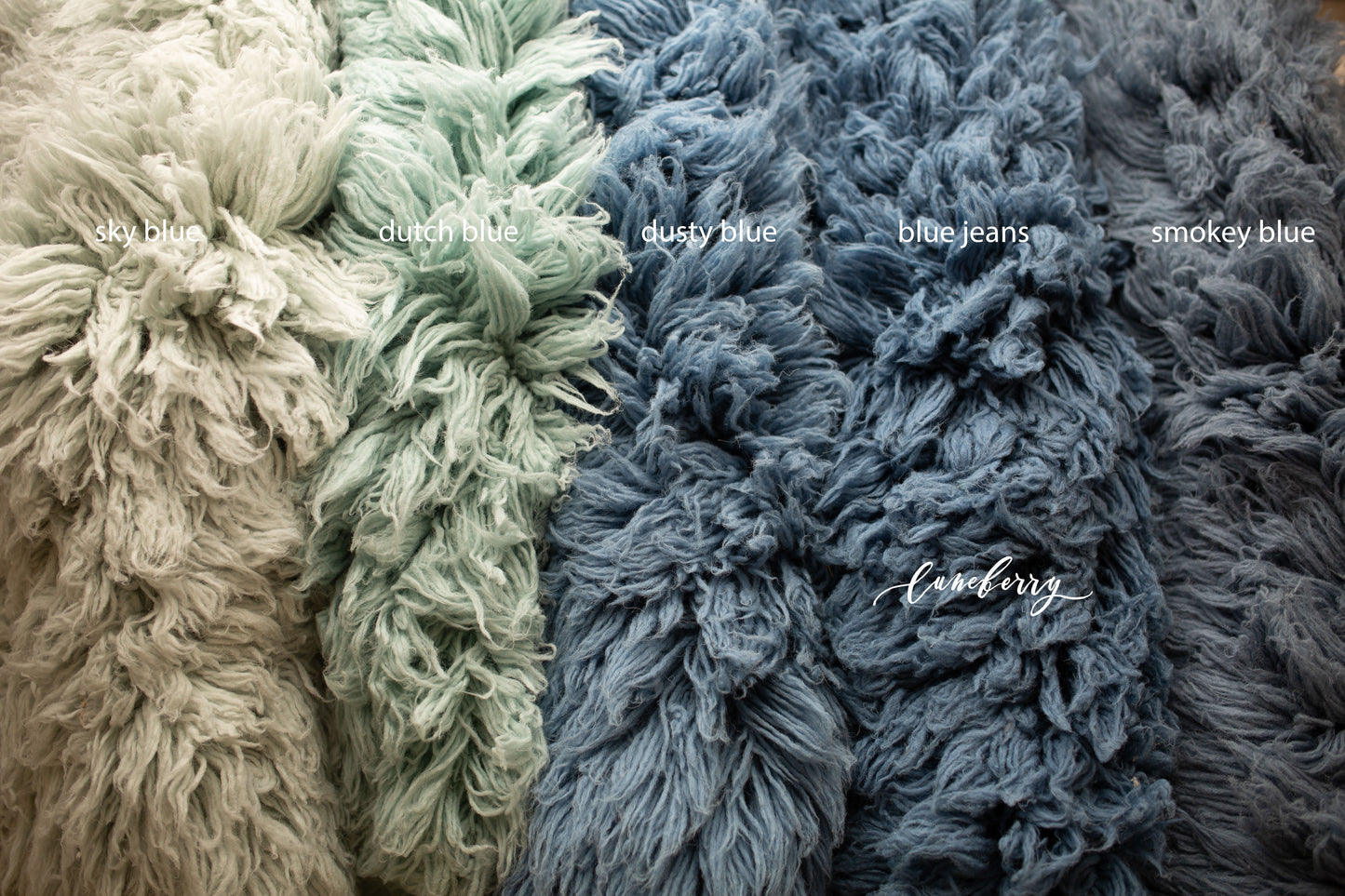 SMOKEY BLUE Premium Wool Flokati