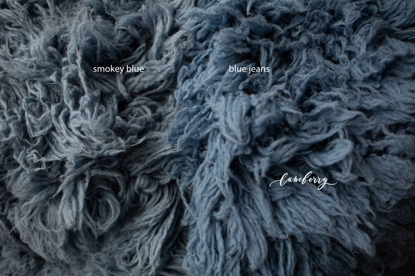 SMOKEY BLUE Premium Wool Flokati