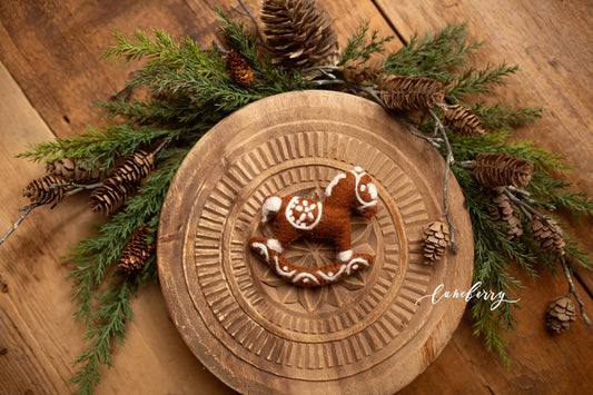 Gingerbread Rocking Horse Little Feltie