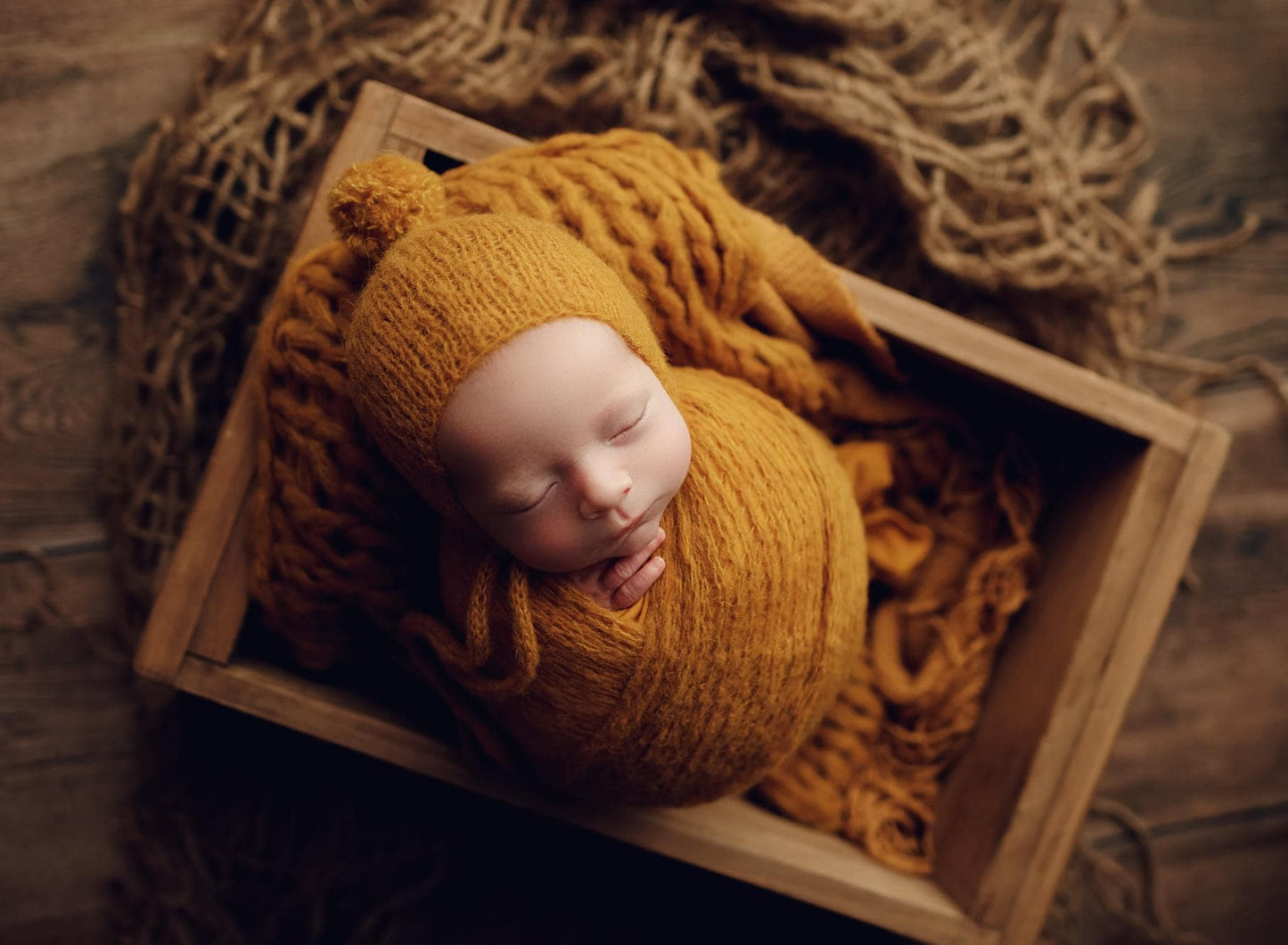 MUSTARD Knit Set (2 in 1 bonnet)