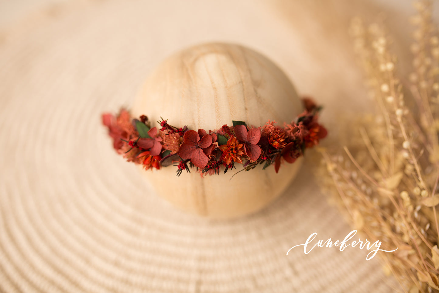 Spicy Rust Dried Floral Halo