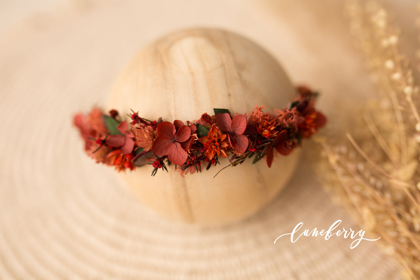 Spicy Rust Dried Floral Halo