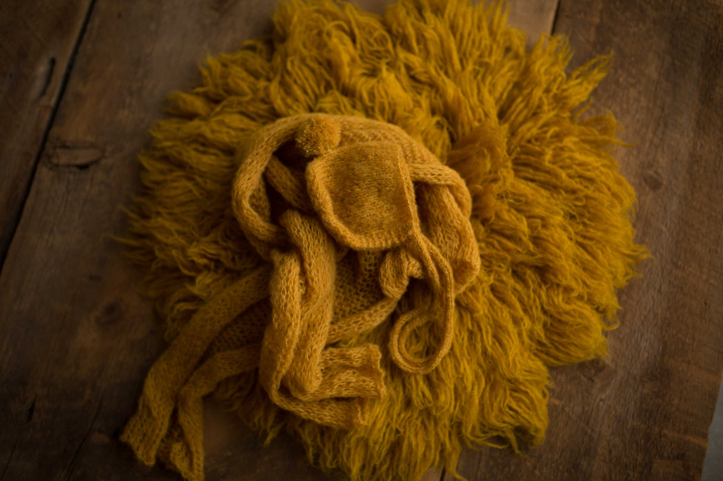 MUSTARD Knit Set (2 in 1 bonnet)
