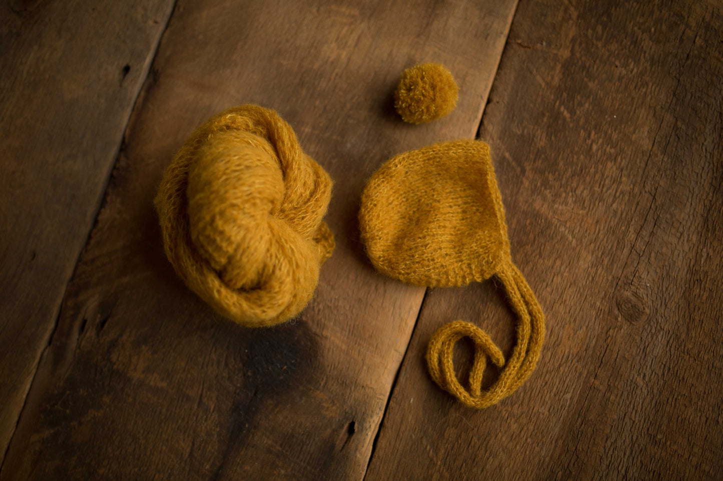 MUSTARD Knit Set (2 in 1 bonnet)