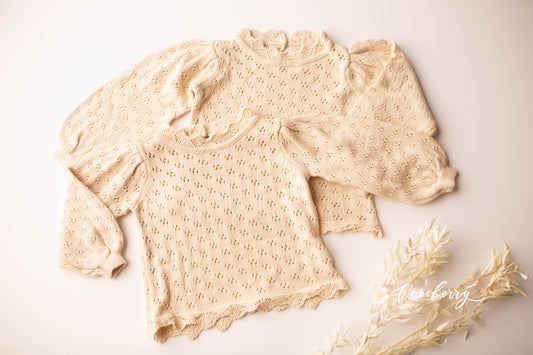 Elaine | Eyelet knit top