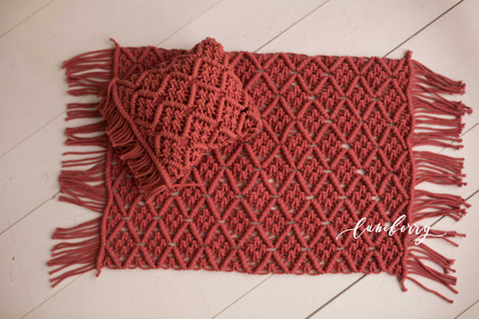 Burnt Coral Macrame set